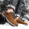 Winter New Men's Cotton Shoes Warm Plush Men's Outdoor Mountaineering Shoes Durable Casual Shoes Walking Shoes Free Delivery