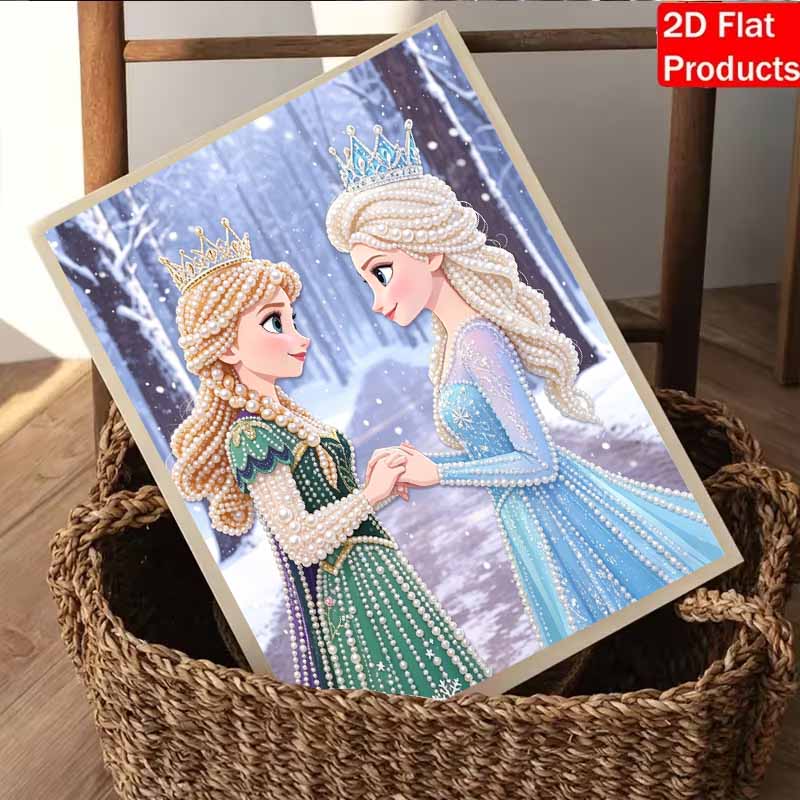 Disney Pearl Painting Frozen Anna and Elsa DIY Pearl Painting Gem Art Pearl Dot Painting Picture Crafts Adult Beginner Gifts Home Decor
