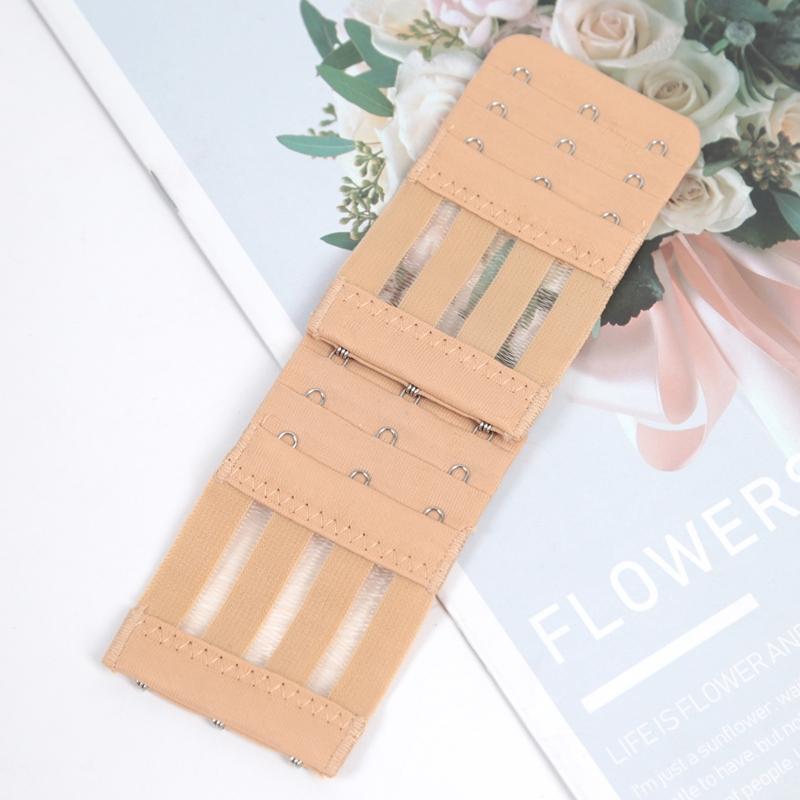 4PCS 3-Hook Women Lingerie Strap Soft Comfortable Adjustable Bra Extenders with Buckle Strap Bra Extension Intimates Accessories