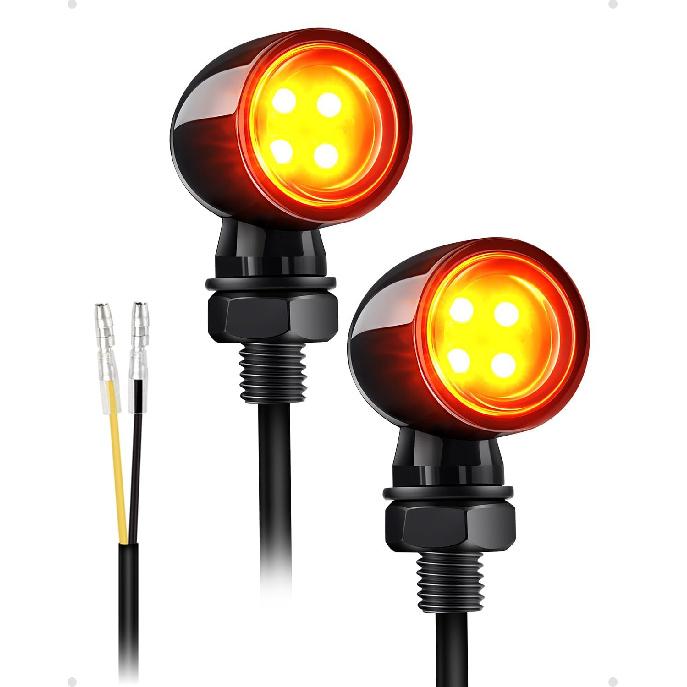 Mini Led Turn Signals Motorcycle Blinkers 4LEDs Amber Front Rear Turn Signals universal bullet signal lights Fit for Honda Yamaha Suzuki Kawasaki янтарь