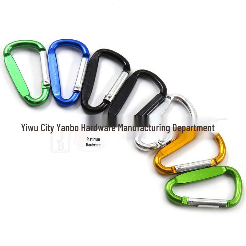 4D Aluminum Alloy D-shaped Carabiner Keychain & Lanyard for Hiking, Camping, Water Bottles, and Backpacks