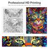 Frame Painting By Numbers For Adults Kits Colorful Cat Abstract Picture Diy Gift For Home Decors 40x50