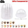 50 st Genomskinligt Lock Muffinmugg Muffinsform Bakform Bricka Fodral Pappersmugg Bakverktyg Festtillbehör
