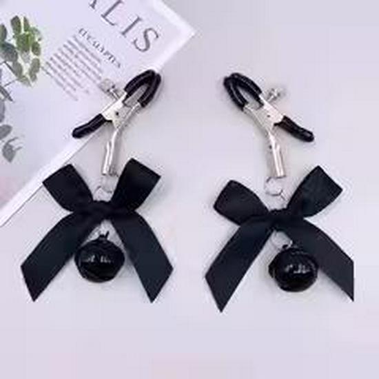 Women's Erotic SM Bell Nipple and Vaginal Clamps for Flirting, Clitoral Stimulation, and Maid Training
