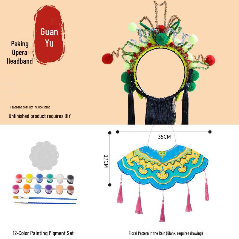 DIY Peking Opera Headband & Hair Accessories Kit for Dragon Boat Festival Team-Building Activity