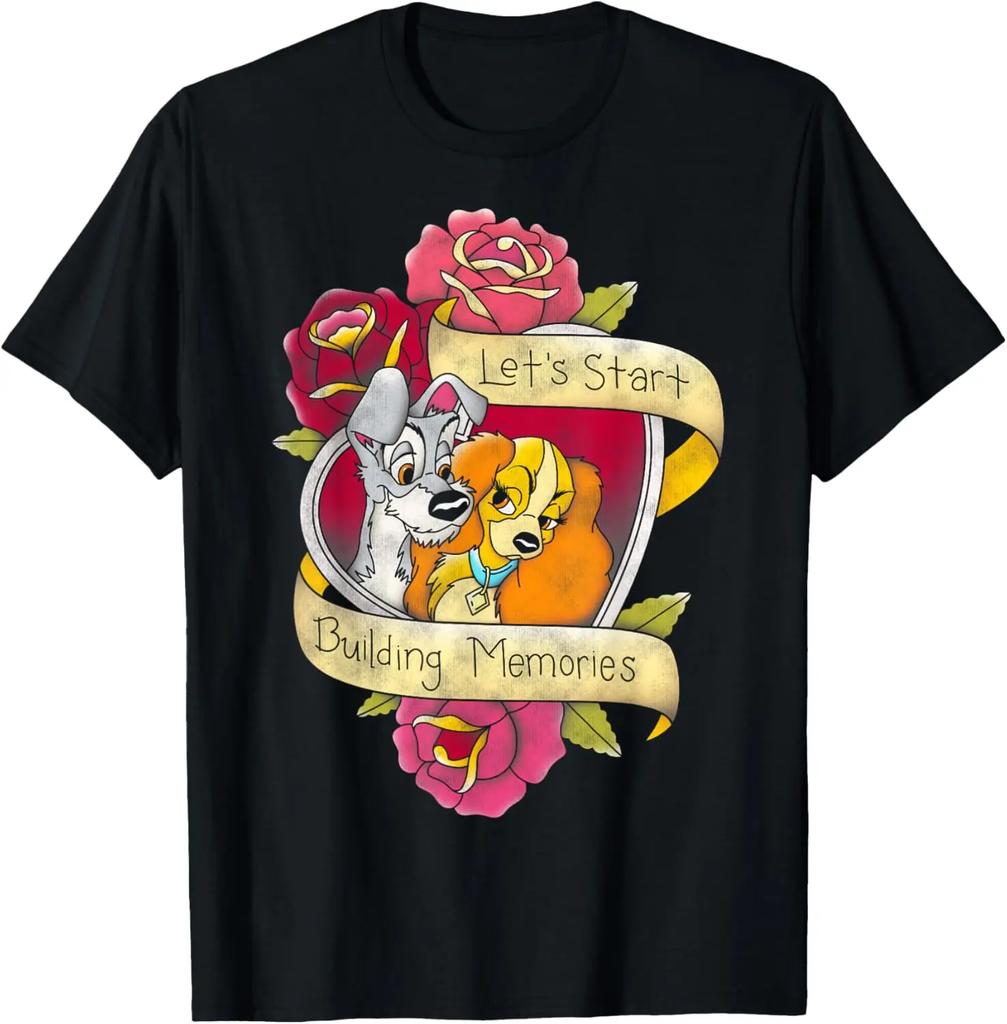 Hot Fashion The Lady and The Tramp Let's Start Building Memories T-Shirt S-4XL Four Seasons Gift Unisex