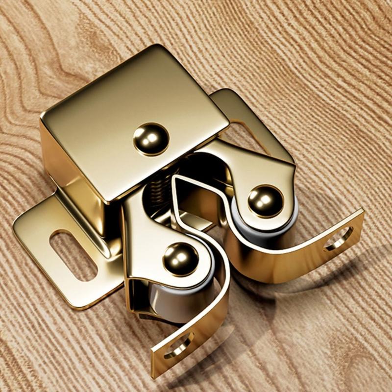 Cabinet Latches, Furniture Cabinet Roller Hardware with Shaped Mating Plate for Kitchen Cabinets, Wardrobes, and Bookcase Units