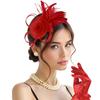 Formal Dress Small Top Hat Headband Retro Fascinator Headdress Feathers Mesh Headband  Bride