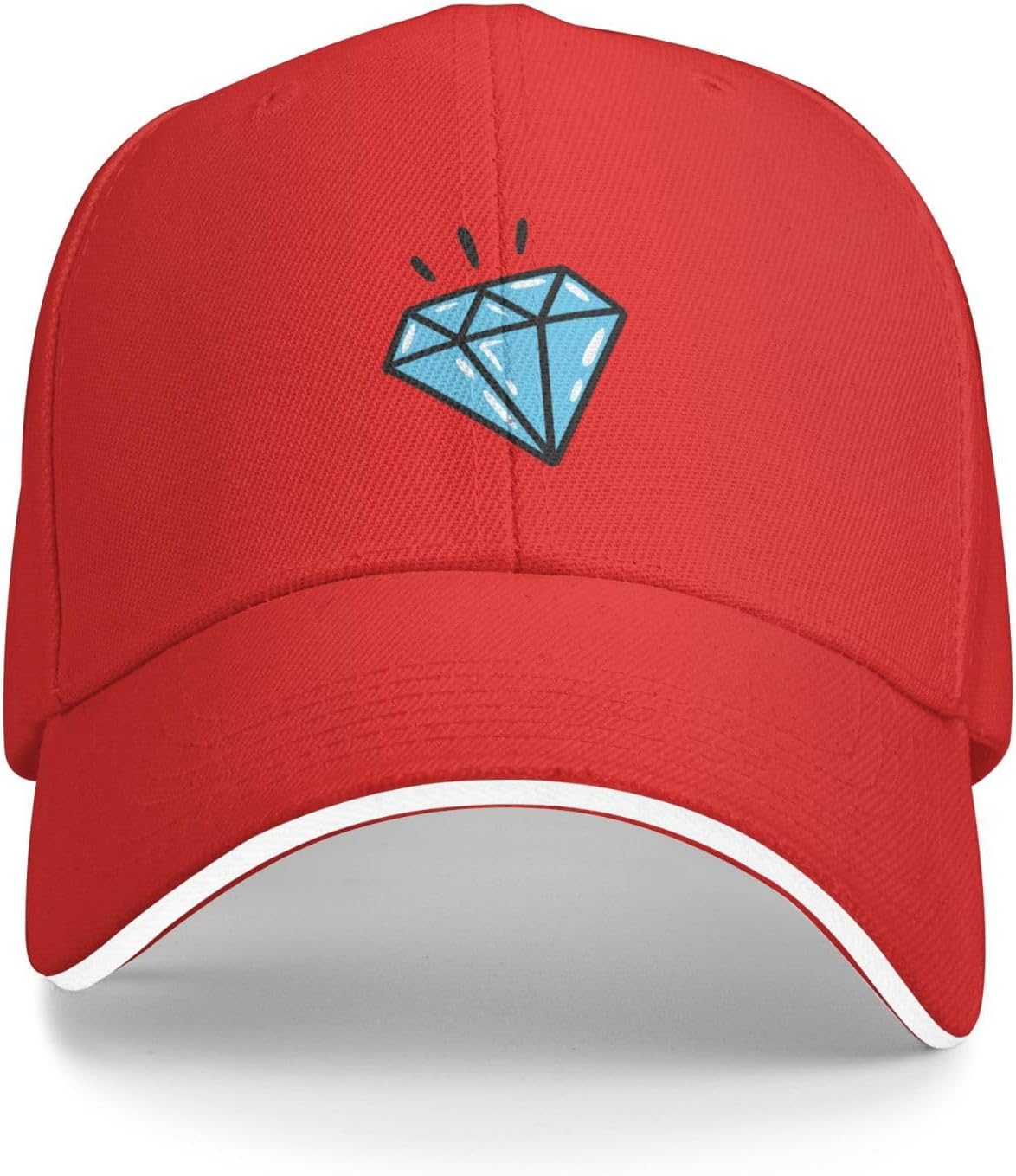 

Diamond Print Baseball Cap Polyester Casual Adjustable Sandwich Brim Hat for Adult Unisex One Size