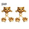 Creative Cat Lover Gifts 1 Pair Cute Funny Earrings for Women, Teens Girls, Front Back Stud Mini Animal Earrings, Statement Jewelry Kitten Lovers