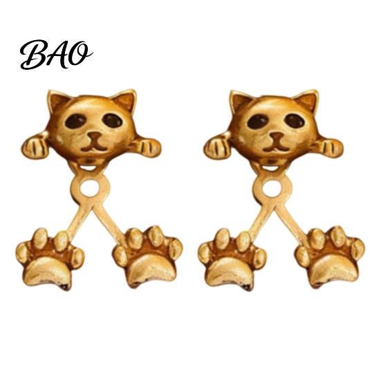 Creative Cat Lover Gifts 1 Pair Cute Funny Earrings for Women, Teens Girls, Front Back Stud Mini Animal Earrings, Statement Jewelry Kitten Lovers