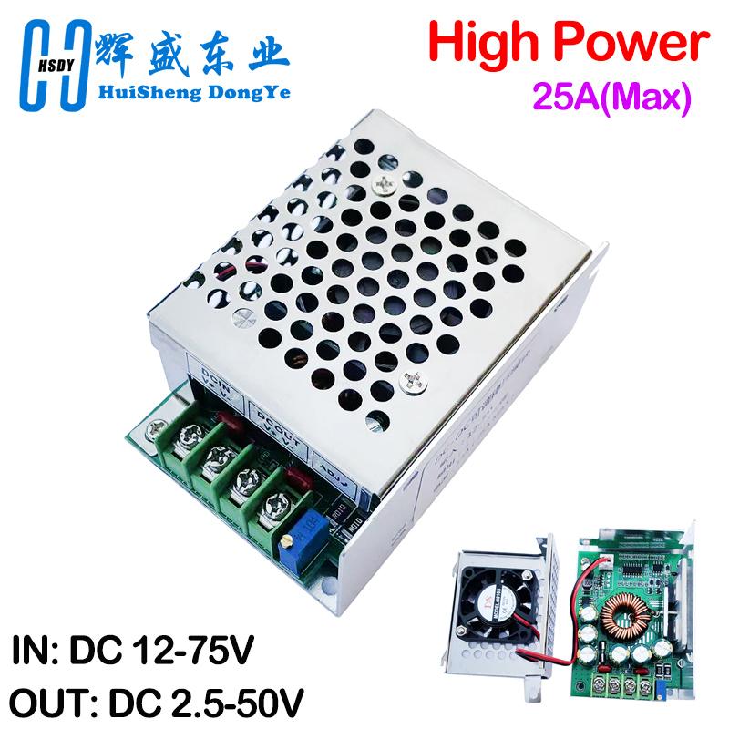 High Power Adjsutable DC-DC Step Down Buck Converter 12-75V To 2.5-50`V 60V 48V To 36V 24V 12V Solar Charging Power Supply