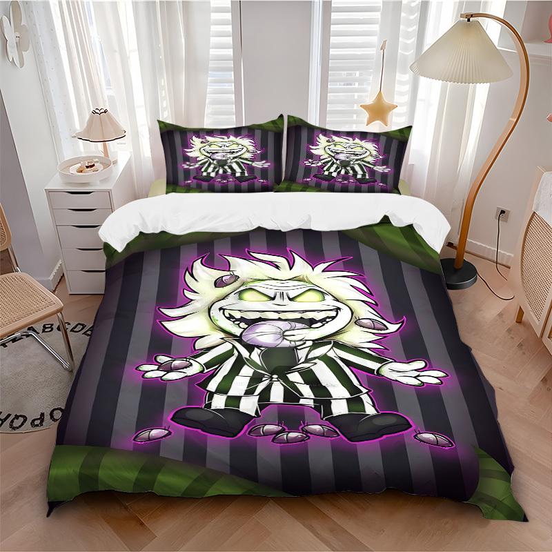 3pcs Beetlejuice Cover Set,Soft Comfortable Duvet Cover,Guest Room (1*Duvet Cover + 2*Pillowcases, Without Core) yy251024059