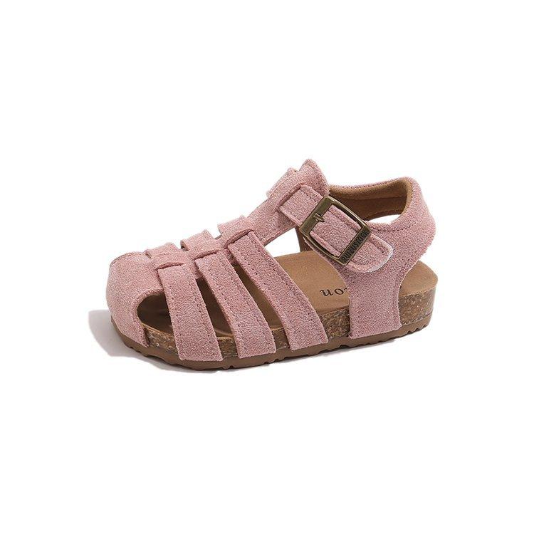 Girls Baotou Hollow Boken Shoes 2025 Summer New Children's Casual Sandals Children's Baby Soft Sole Beach Shoes