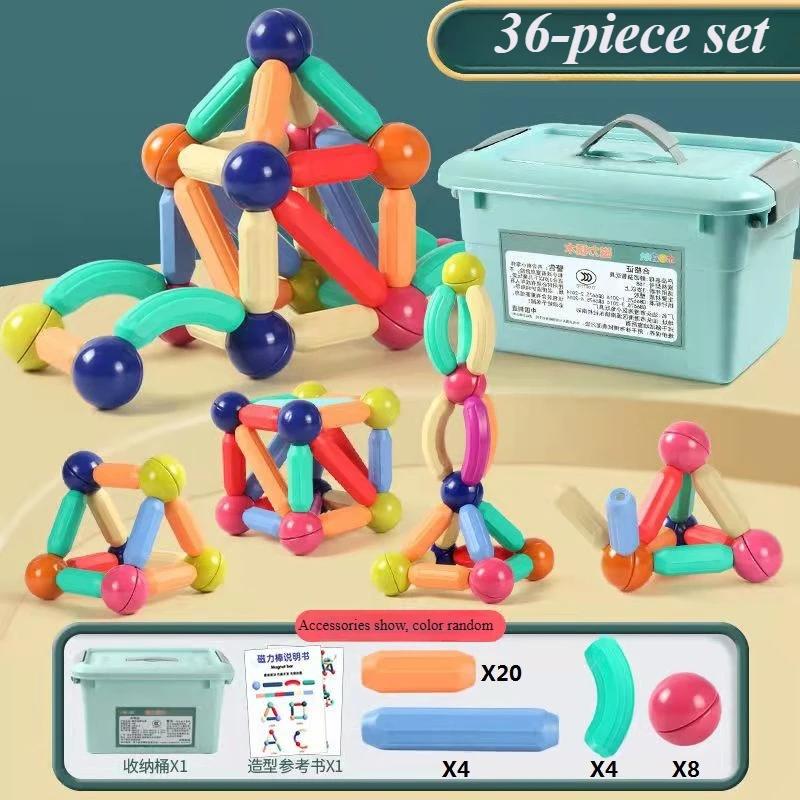 Magnetic Building Blocks Set Kids Toys Magnetic Rods and Bars Magnetic Blocks Montessori Kids Educational Toys Boys and Girls