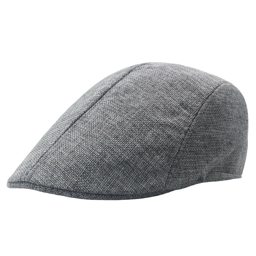 Men's Spring-Summer Cotton Linen Newsboy Beret: Breathable Duckbill Design