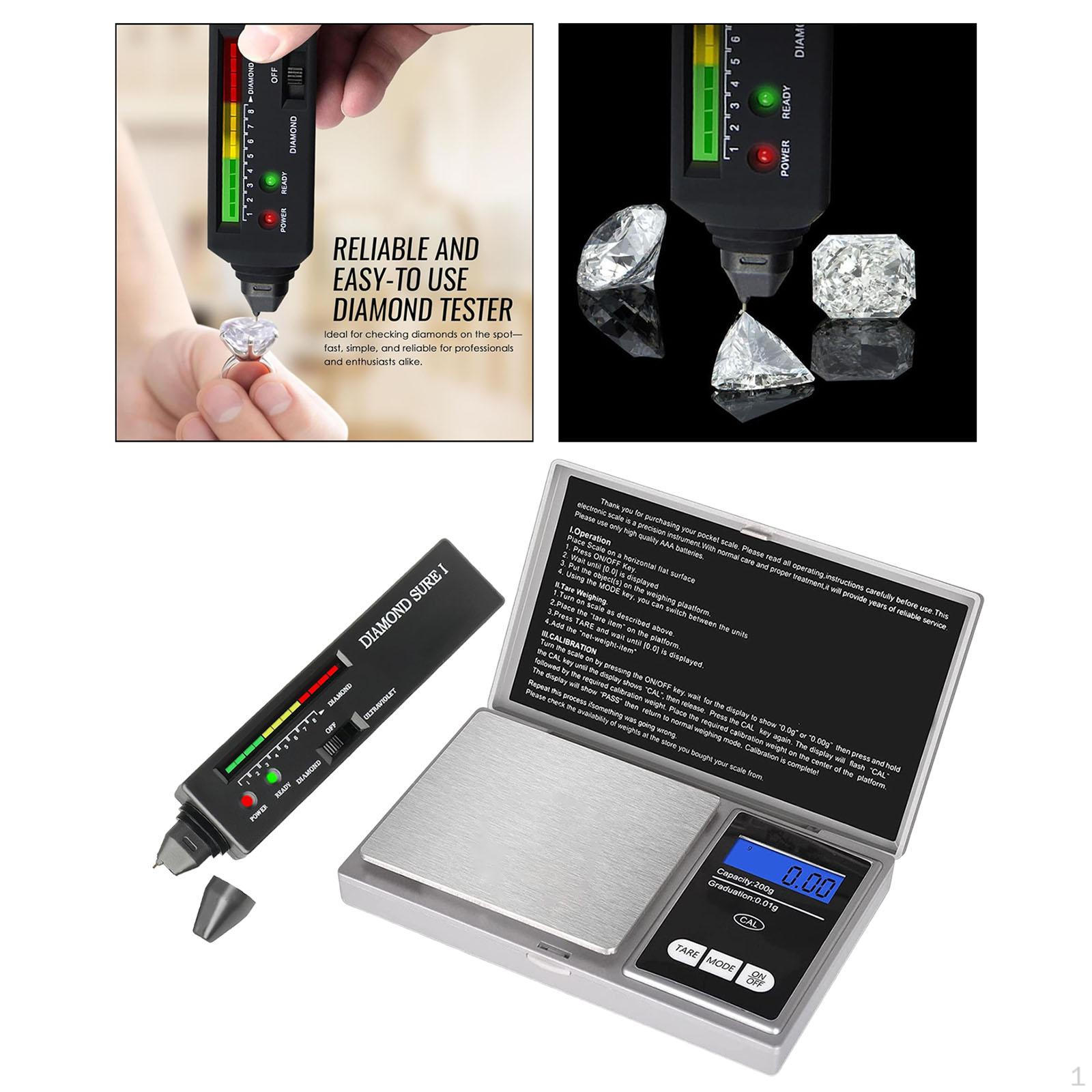 

Jewelry Scale Diamond Tester, Lightweight, Testing Tool High Accuracy with Light