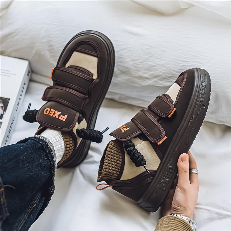 

22 fall new low-top skateboard shoes trendy teen students Velcro thick soles 44 коричневий