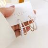 Women's Pearl Double Hoop Earrings, C-Shape Open Hoop Earrings, Minimalist Elegant Versatile Jewelry