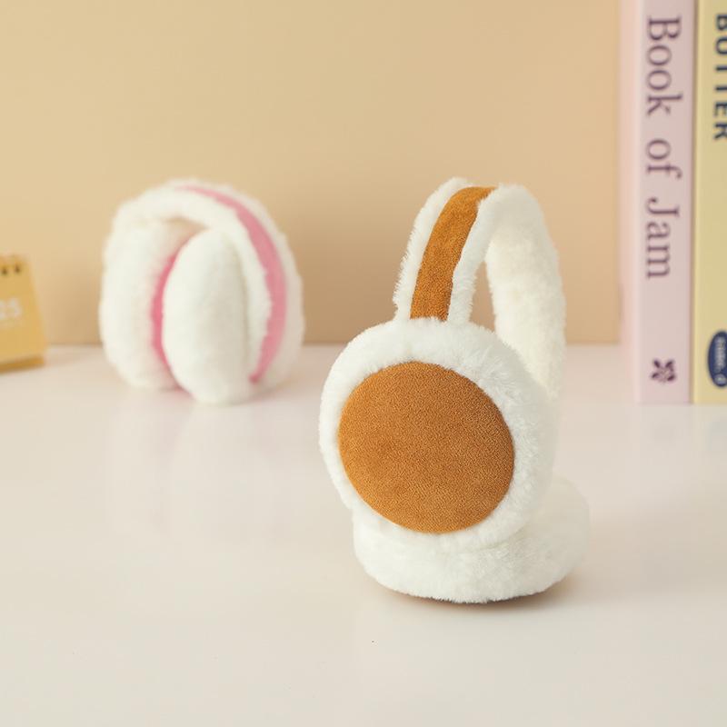 Winter Ladies Earmuffs Cute Plush Earmuffs Rabbit Hair Warm and Cold Folding.