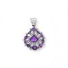 Multi Gemstone 925 Sterling Silver Pendant Necklace