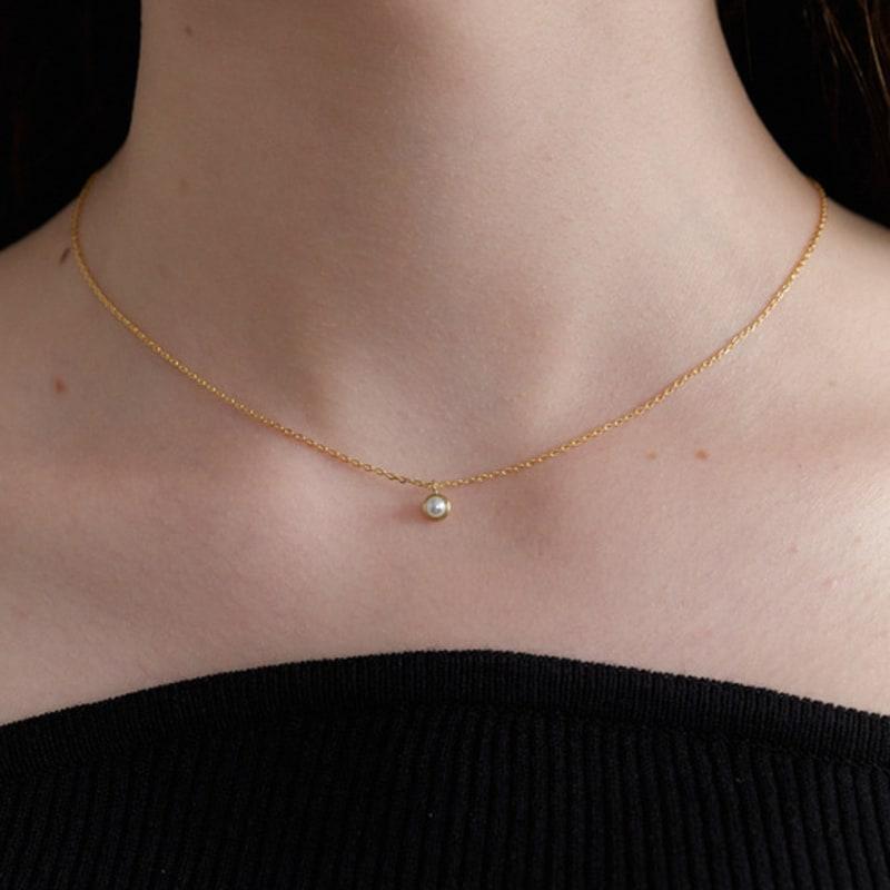 

OVLA gold classic pearl necklace JN034 gold