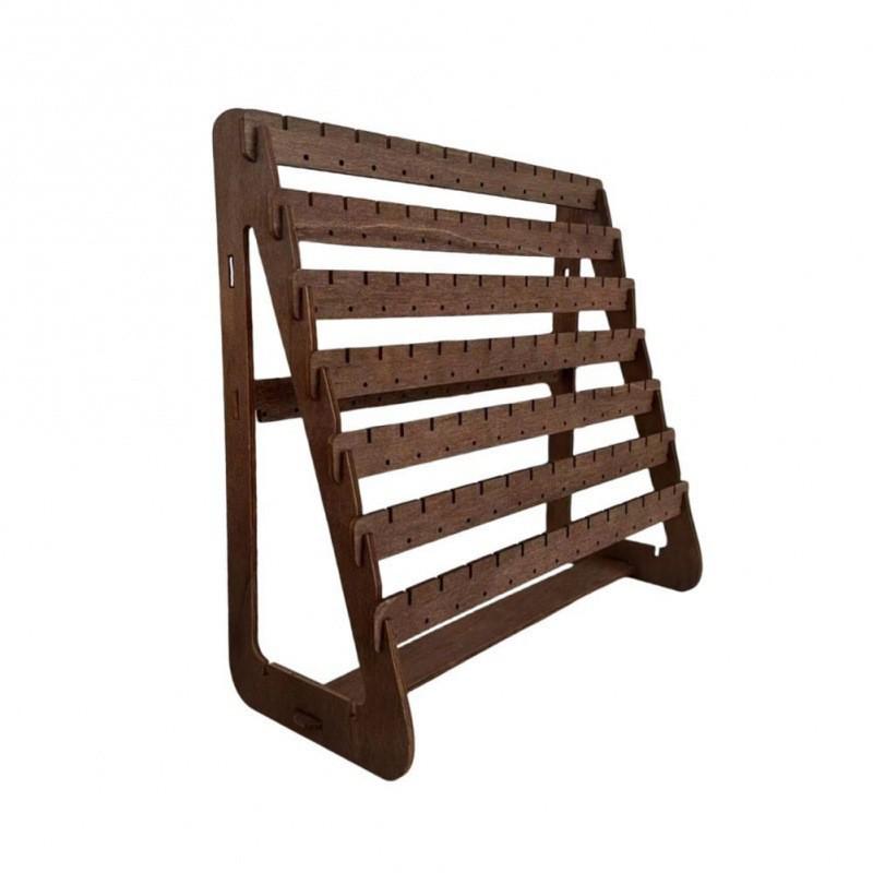 Retro Wooden Earring Stand - Minimalist Desktop Jewelry Display for Home and Bedroom