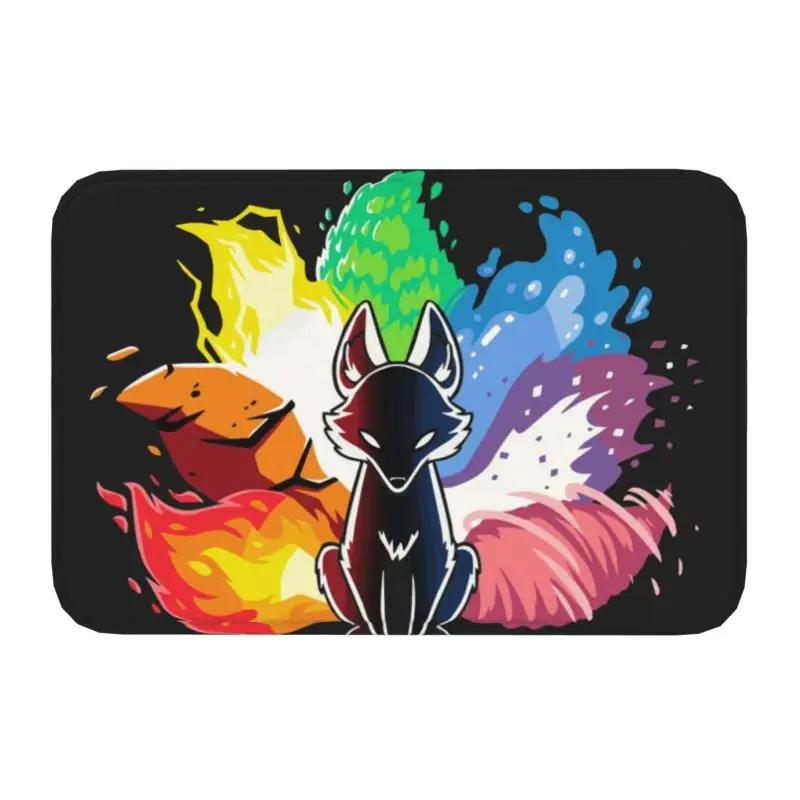 Fox Spirit Kitsune Front Door Mat Anti-Slip Indoor Absorbent Japanese Kabuki Doormat Floor Bath Entrance Rug Carpet