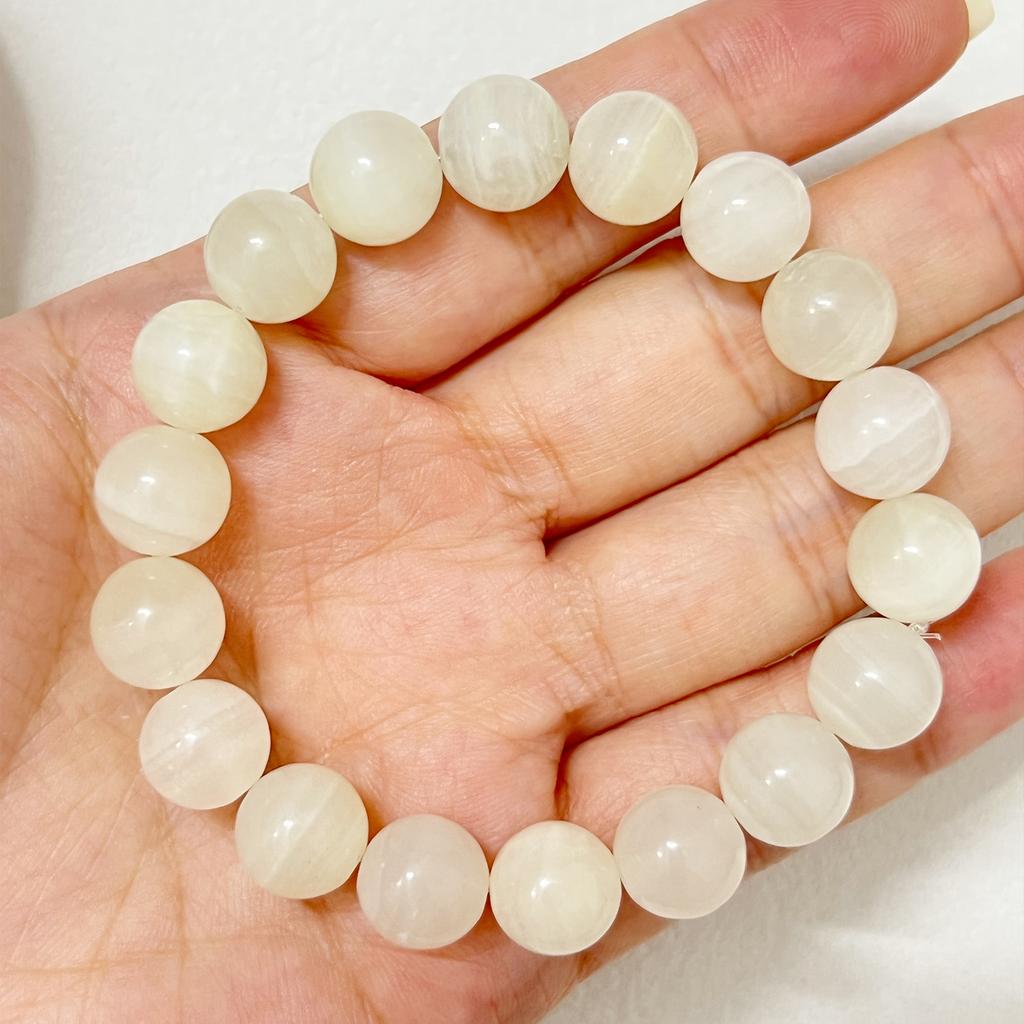 Natural Calcite 8mm Round Beads Stretchable Beaded Bracelets For Women Healing Meditation Gem Semi Precious Gemstone Bangle Jewelry Gifts