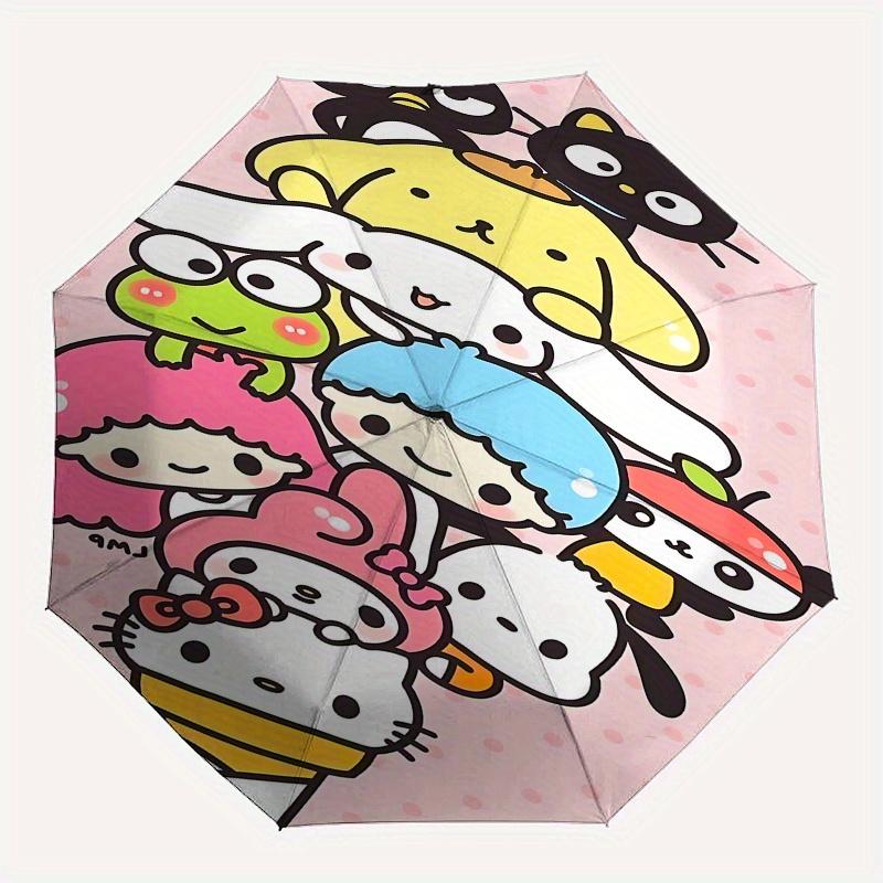 Sanrio characters Automatic Opening and Closing Parasol Compact Travel Umbrella with 8 Ribs for Women and Men Ideal Birthday/Christmas Gift,