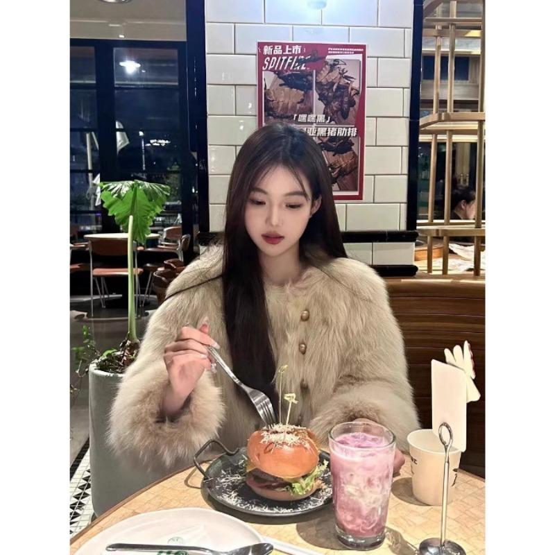 

Winter new fur coat women s short fur integrated fur imitation fox fur coat rabbit hair light XL
