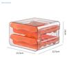Automatic Rolling Egg Rack Double-Layer Drawer Refrigerator Organizer Plastic Egg Storage Box
