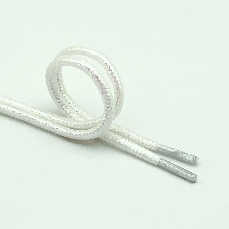 Round Shiny Metallic Glitter Shoelaces Gold Silver Silk Shoe Laces Canvas Casual Colorful Gradient Sneakers Shoelace