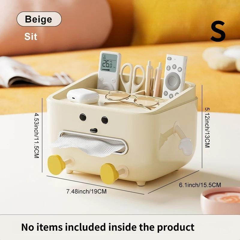 1pc Desktop Tissue Box for Home Living Room Bedroom Bedside Multifunctional Student Dormitory Cute and Safe Material