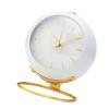 Desktop Alarm Clock Students Dormitory Mini Alarm Clock Ornaments Simple Metal Desktop Clock White