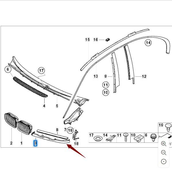 BMW E46 320i Headlight Trim 51137043409/51043410