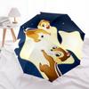 Chip & Dale Starry Night Automatic Folding Umbrella - 3 Folding Design, Vivid Cartoon Pattern, Suitable for Outdoor Activities, A Gift for F