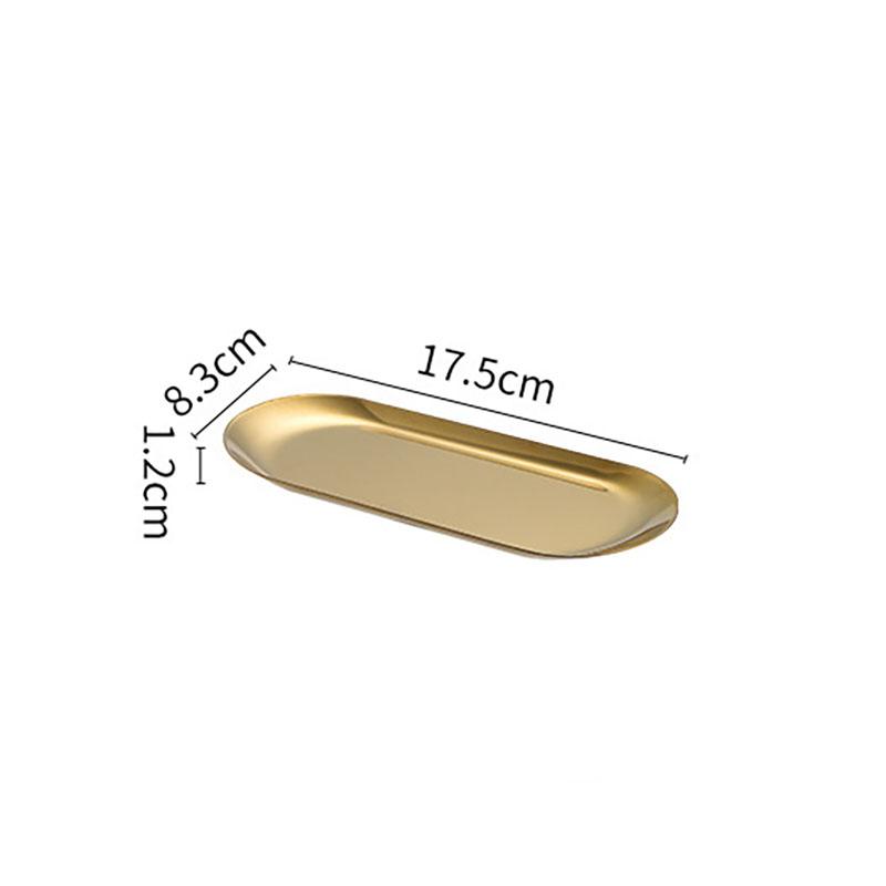 

Овальная тарелка из нержавеющей стали с золотым покрытием, десертная тарелка, поднос для орехов и фруктов, кухонная тарелка для закусок, кухонная тарелка для стейков в западном стиле