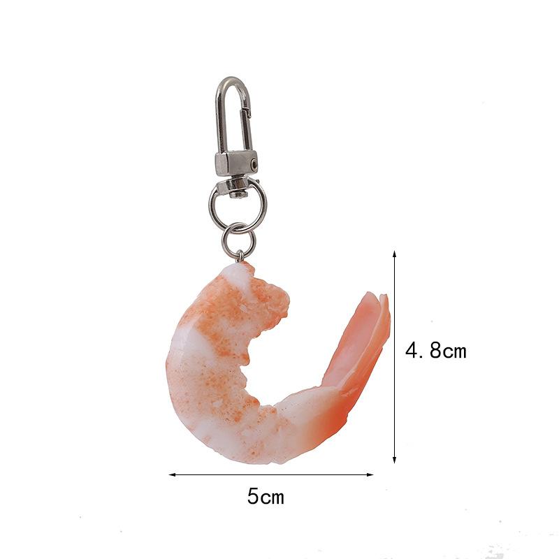 PVC simulation shrimp key ring creative food shrimp bag pendant fun food play model hanging ornaments