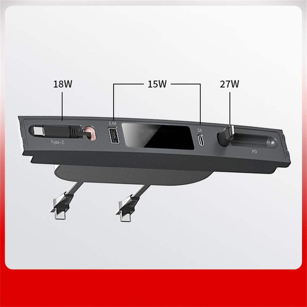 Usb Hub Center Console Fast Charger Adapter For Tesla Model 3 Y 2021-2023