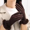Windproof Full Fingers Mittens  Women Winter Gloves Casual Suede Gloves  Girls