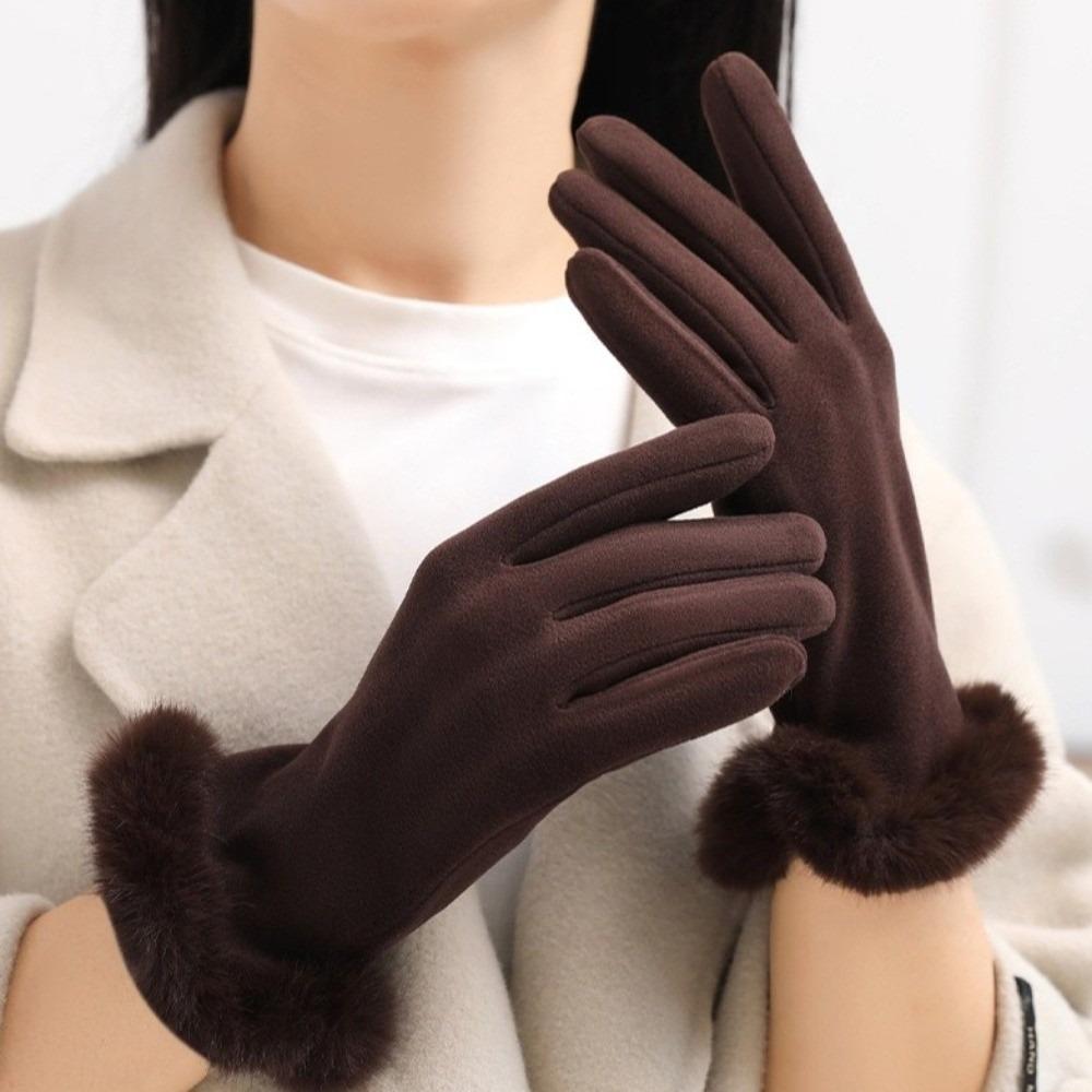 Einfarbige Fäustlinge mit vollen Fingern Winddichte Damen Winterhandschuhe Mode Fahrradfäustlinge Mädchen