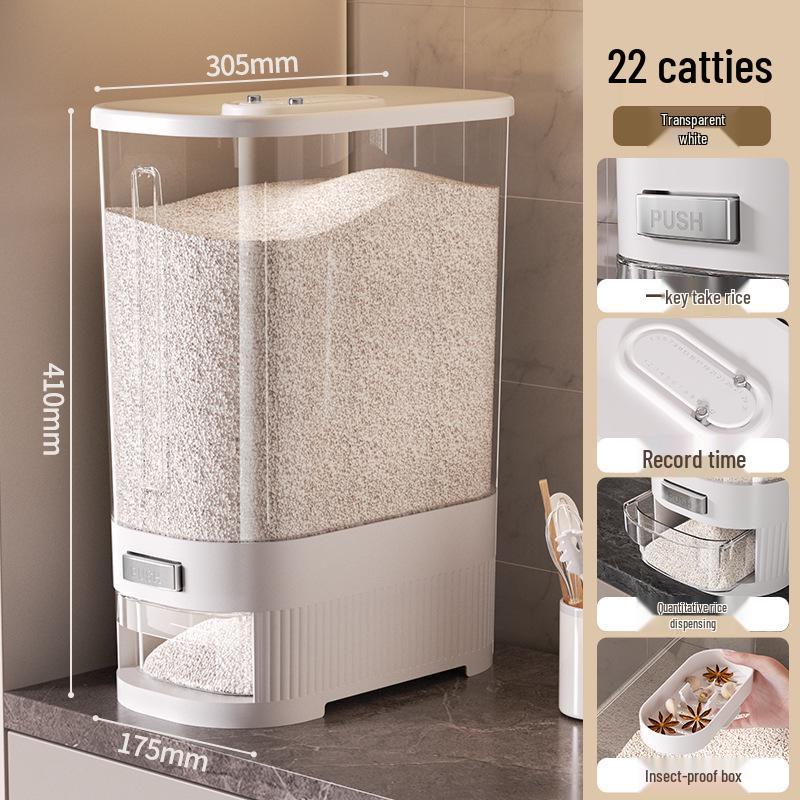 20 Jin Sealed Rice Storage Bucket: Insect & Moisture-Proof, Food-Grade, High-End Home Use Container