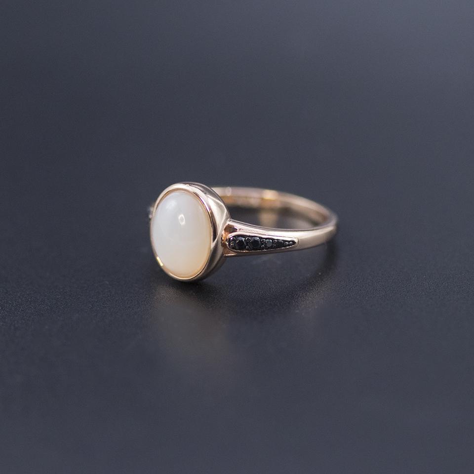 Naturlig hvit månestein smykkesett sett 925 sterling sølv rosegull lås øredobber ring oval 10*8 mm edelsten for kvinner