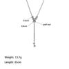 Stainless Steel Knot Lucky Beads Imitation Pearl Necklace for Women Men Simple Ball Pendant Long Chain Temperament Jewelry Gifts