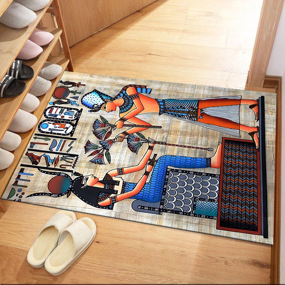 Ancient Egyptian Figures Floor Mats for Living Room, Bedroom and Room Decoration Are Suitable for Gifts.