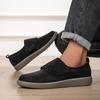 High Quality  Men's Suede Loafers - Slip-On Casual Shoes with Hook and Loop Strap & Thick Non-Slip Rubber Sole for Daily Walkin