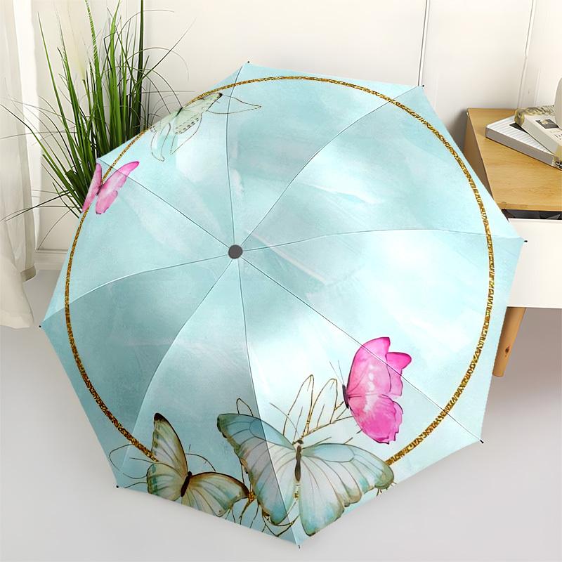 

1pc Butterfly Garden Frame Umbrella with Plastic Handle,Vibrant Cartoon Pattern,Multi-functional UmbrellaPT136