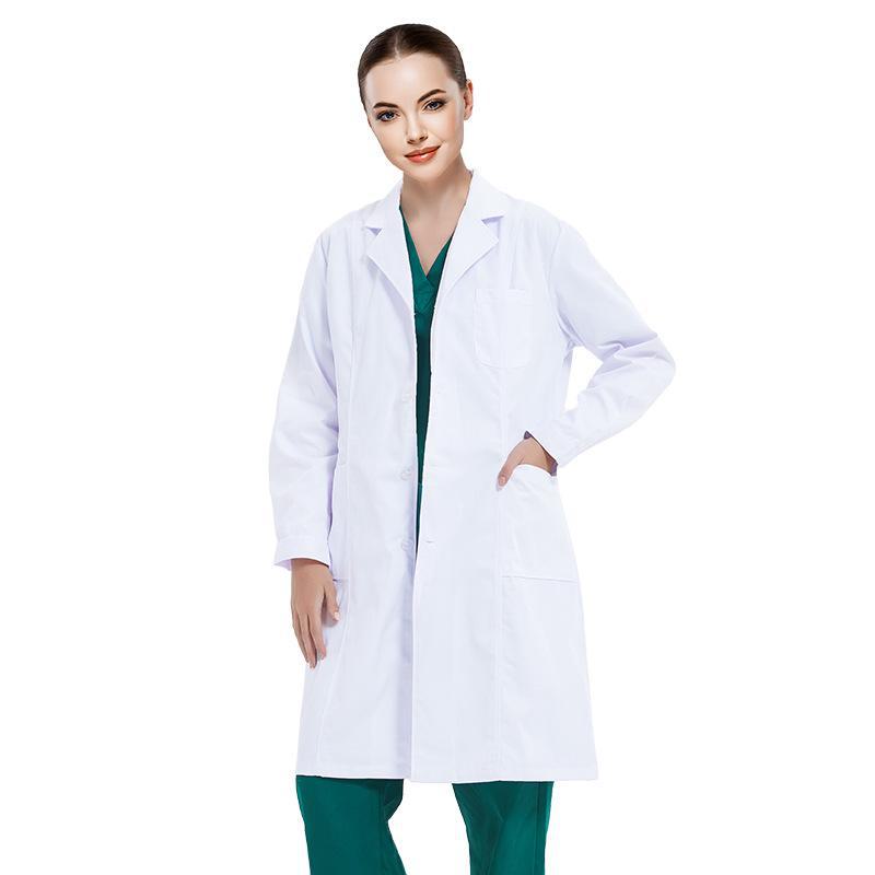 Unisex White Lab Coat for College Students, Doctors, Nurses, Beauty Salon Workers - Long or Short Sleeve Option