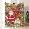 Santa Claus Blanket Christmas Theme Throw Blanket for Girls Boys Gift Super Soft Cozy Flannel Fuzzy Blanket for Couch Sofa Bed